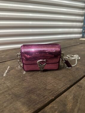 Coach mini shoulder sequin Studio 12 pink crossbody authentic